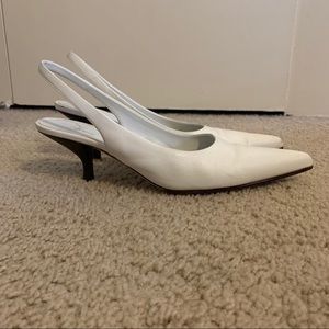 The Row- white bourgeoise kitten heels